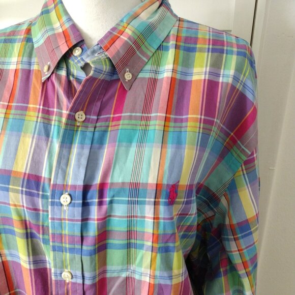 Ralph Lauren men's multicolor cotton long sleeve button down Sz XXL - Picture 6 of 8
